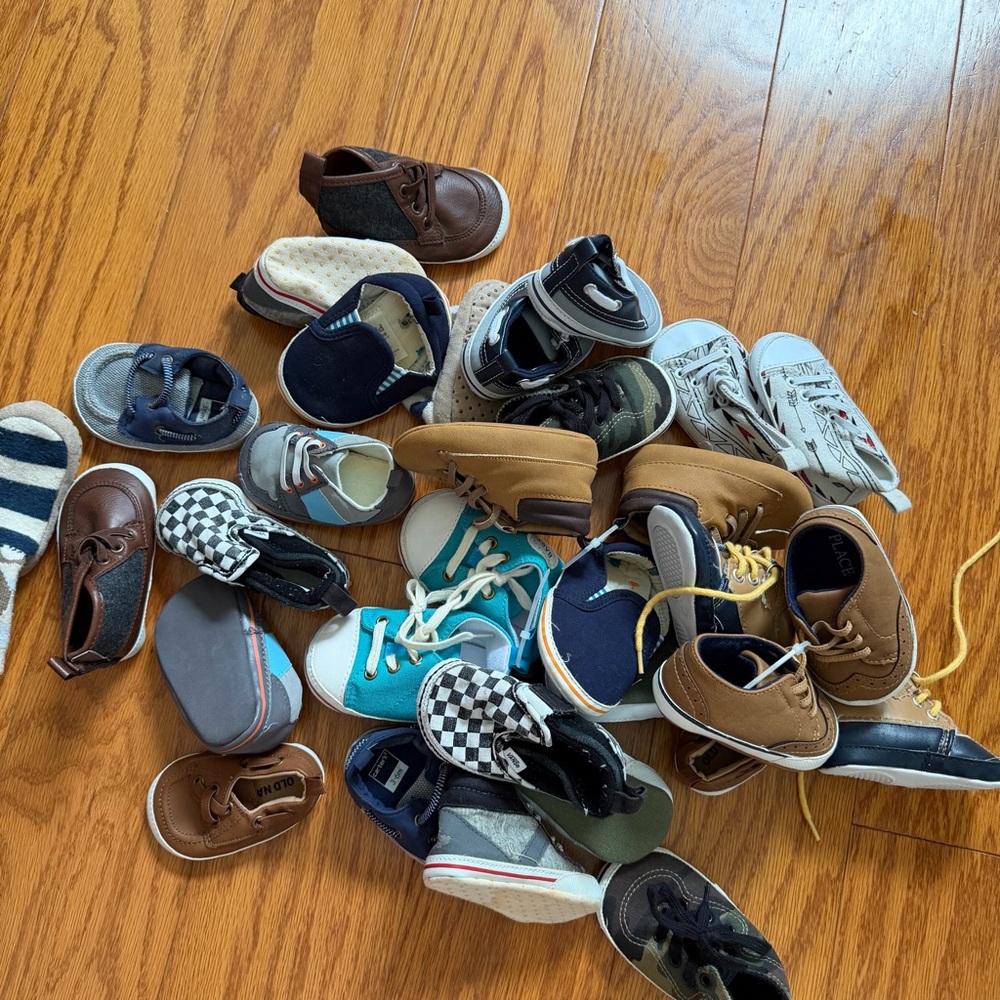 Huge lot baby boy kids Vans Kids Black & White Checkered Slip-On Sneakers shoes - Picture 7 of 7